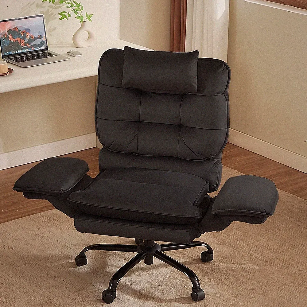 Criss Cross Chair with Flip-Up Armrests and Headrest, 135° Reclining Swivel Exec