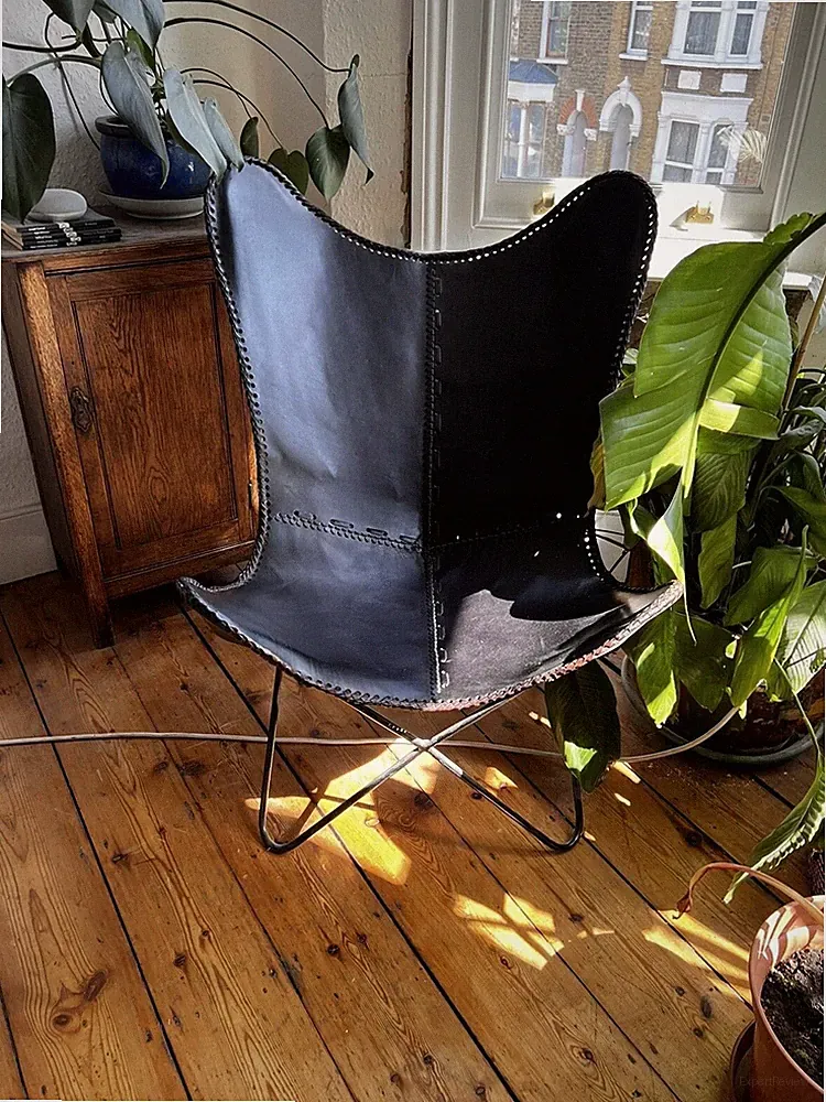 New Butterfly Chair Brown Wonderful Vintage Leather With Folding Iron Frame